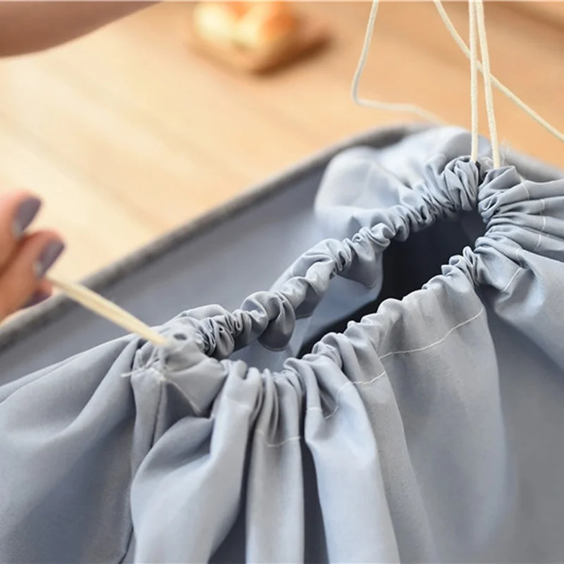 Складная утолщенная холщовая коробка для хранения с ручками шкафа/шкафа