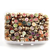 200pcsbox acrylic beads round 4x7mm bronze letters bead loose spacer beads for jewelry making handmade diy bracelet necklace