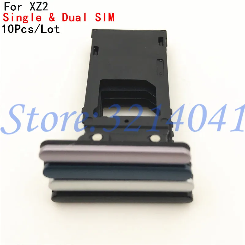 

10Pcs Original 5.7" Single & Dual Memory MicroSD Card Holder Reader Sim Tray Slot For Sony Xperia XZ2 H8216 H8266 H8276 H8296