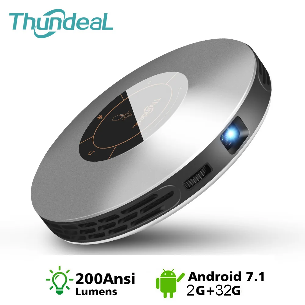 ThundeaL DLP проектор WiFi мини карманный Pico Beamer T18 Max 2G + 32G умный портативный Android для
