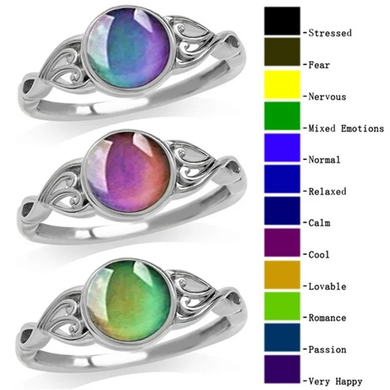 

Ofertas Trendy Temperature Change Rings Creativity Jewelry For Women Party Wedding Hand Accessories Size 6-12