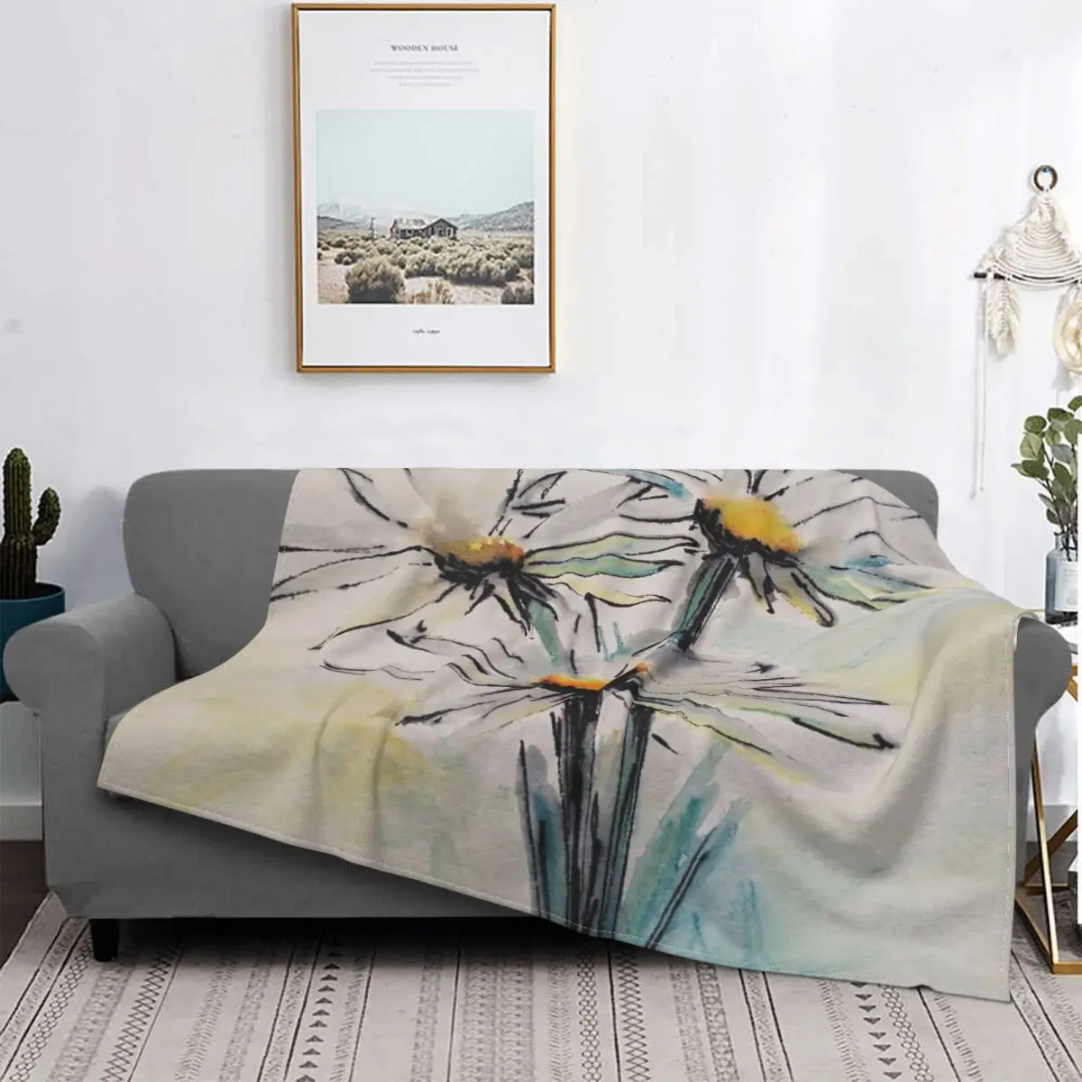 

Watercolour Daisies Blanket Bedspread Bed Plaid Sofa Bed Bedspread 150 Plaid Blankets Bedding And Covers