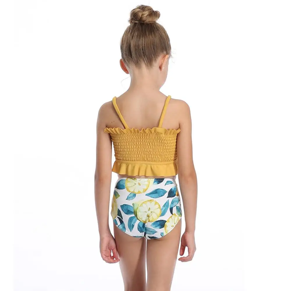 Детские купальники пляжная одежда для девочек детские летние однотонные