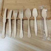 wood cutlery disposable spoons forks knives party supplies party tableware with independent package 100pclot