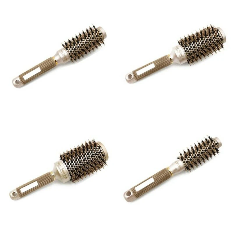 Профессиональная термальная керамическая ионизирующая круглая бочка щетка для