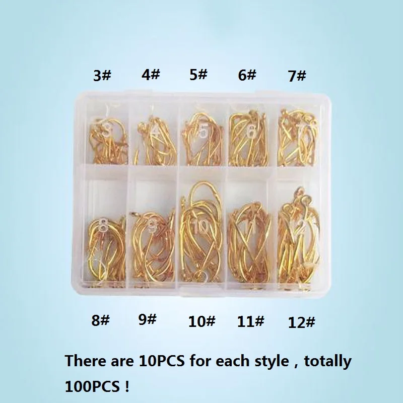 100 шт. 3 #-12 # рыболовный крючок с бородкой из высокоуглеродистой стали для ловли