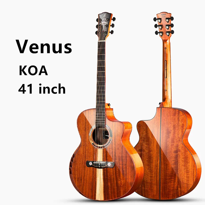 Merida venus 41-дюймовая Акустическая гитара koa с вырезом акустическая KOA подлокотником