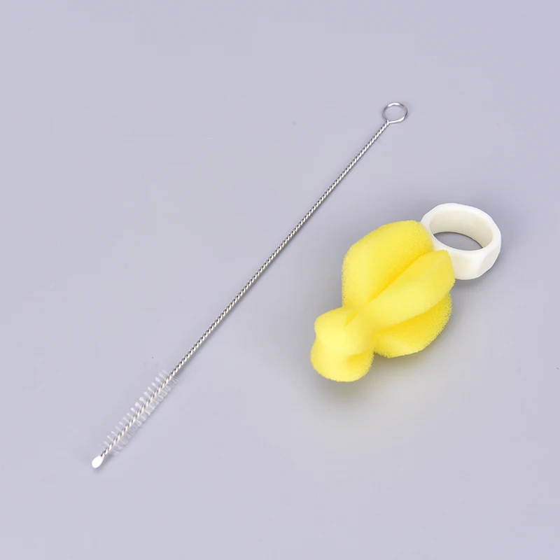 

3Pcs Baby High Grade Clean Sponge Child Special Bottle Brush With Handle Cleaning Utensils Brush Glass Special Brushes