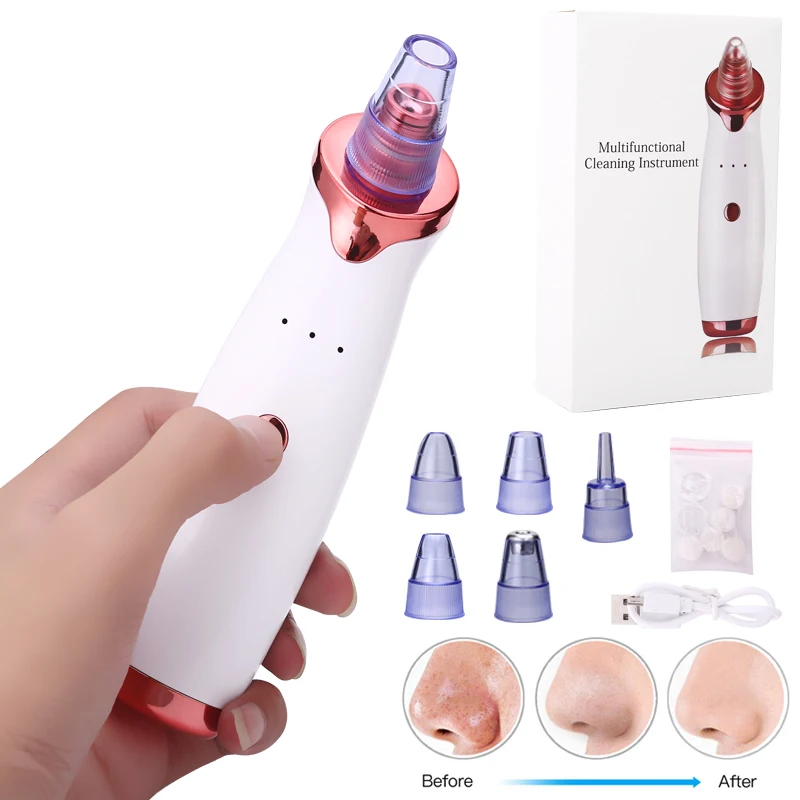 

USB Rechargeable Blackhead Remover Face Pore Vacuum Skin Care Acne Pore Cleaner Pimple Removal Vacuum Suction Facial Tool