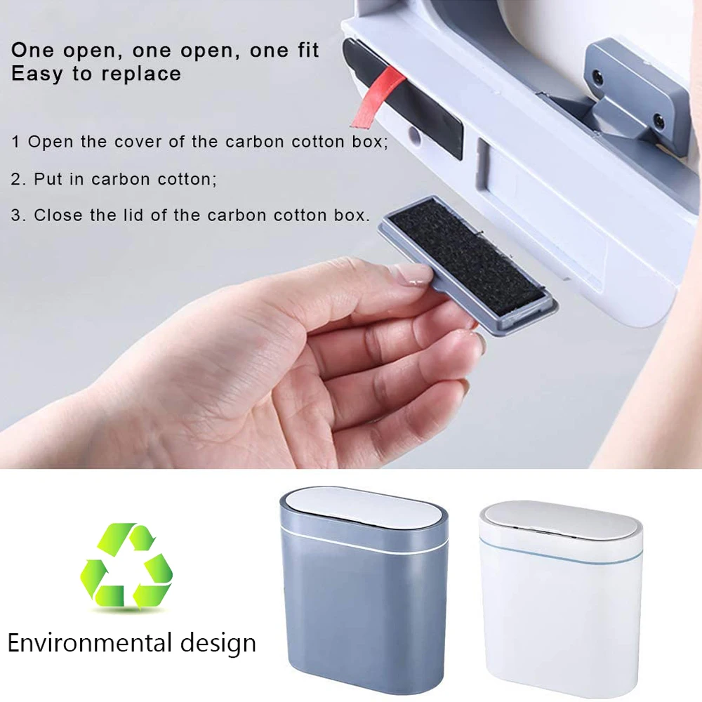 

Smart Sensor Trash Can Electronic Automatic Household Bathroom Toilet Bedroom Living room Waterproof Narrow Seam Sensor Bin