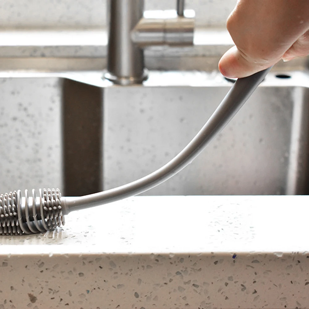 Щетка для молочных бутылок резиновая щетка из ТПР с длинной ручкой чистящая