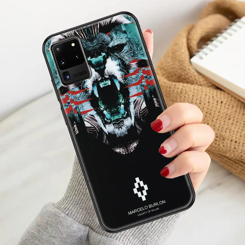 

Marcelo fashion brand wing Burlon Phone case For Samsung Galaxy Note 4 8 9 10 20 S8 S9 S10 S10E S20 Plus UITRA Ultra black trend