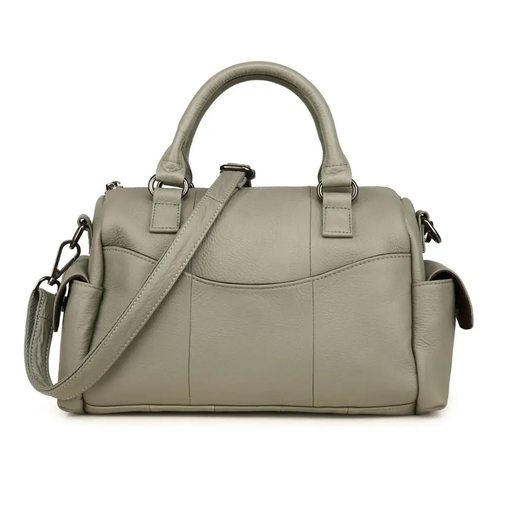 2020 винтажная мягкая Бостонская сумка из натуральной воловьей кожи Простые