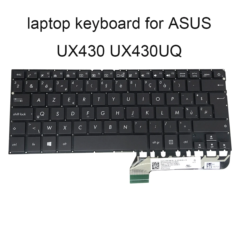 

Replacement keyboards UX430 backlit keyboard for ASUS zenbook UX430UQ BE Belgian black notebook KB 0KNB0 2627BE00 screw new work
