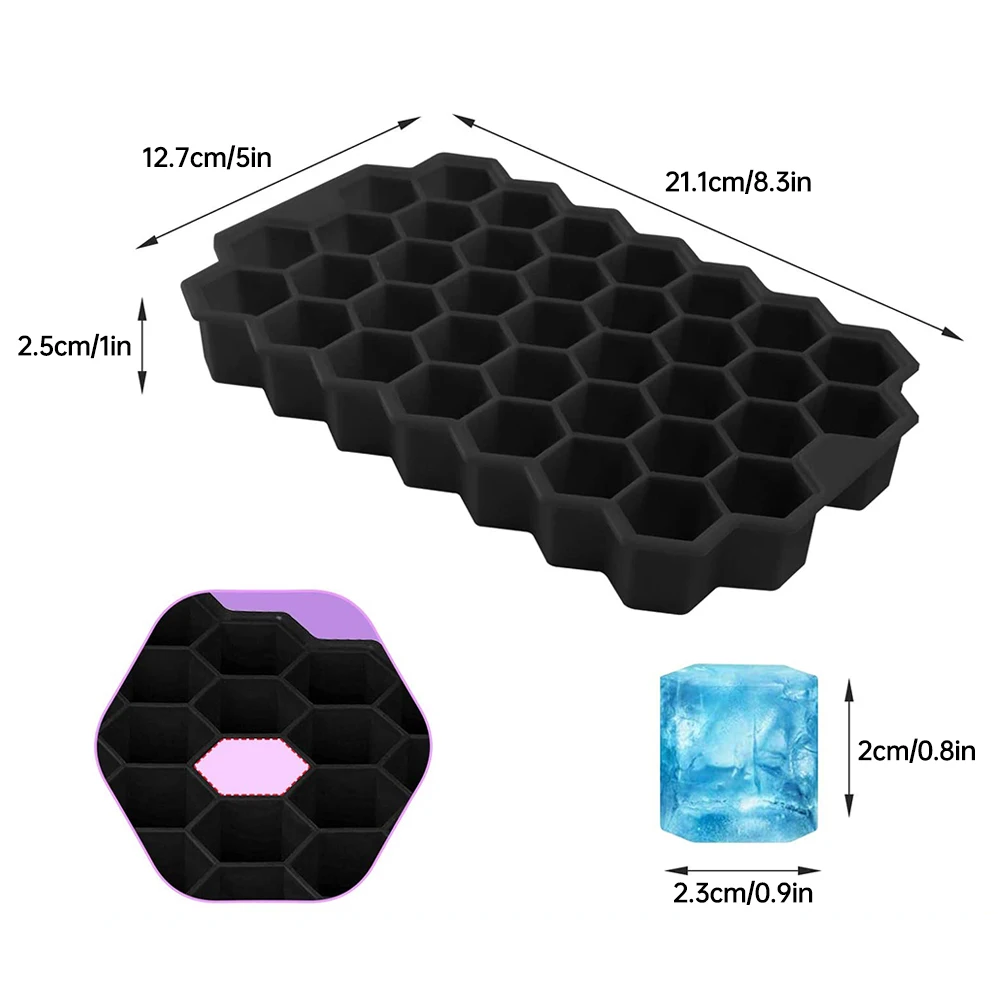 

3PCS Ice Cube Maker Silicones Ice Mould Honeycomb Ice Cube Tray Magnum Silicone Mold Forms Food Grade Mold for Whiskey Cocktail