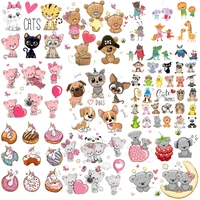 cute animals iron on transfers for clothing bear heat transfer biker patches for clothes thermal transfers vinyl ironing sticker
