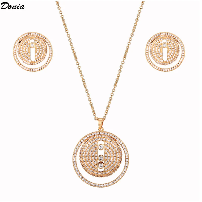 

Donia jewelry Cross-border explosions of new round women's necklaces inlaid with luxurious zirconium earrings jewelry set