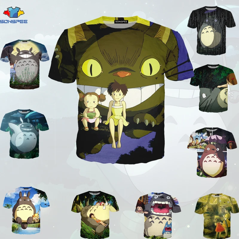 Женская футболка SONSPEE Totoro Spirit Leave с изображением Тоторо из японского аниме Hayao