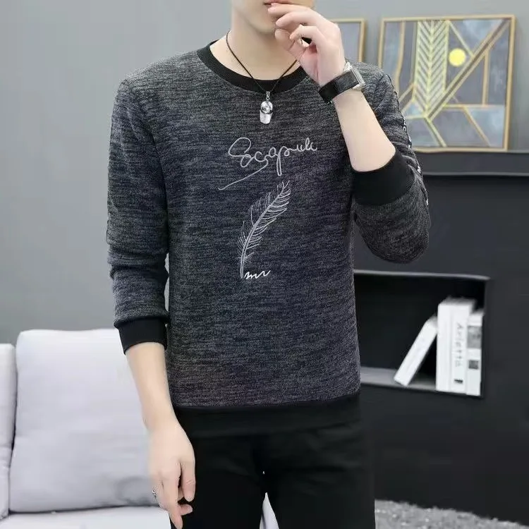 

Новинка, модный брендовый свитер для мужчин, пуловер с круглым вырезом, облегающая женская теплая зимняя повседневная мужская одежда в Корейском стиле