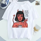 Женская футболка с принтом ангелов, защитите меня, демонов, уважение меня, Новинка лета 2020, женская футболка в стиле Харадзюку