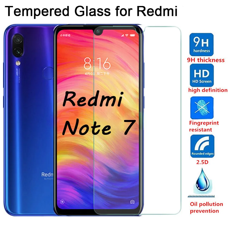 Phone Protective Film forr Xiaomi Redmi Note 8T 8 7 6 Pro 5A Prime For Screen Protector Glass 5 4 3 Front | Мобильные телефоны и