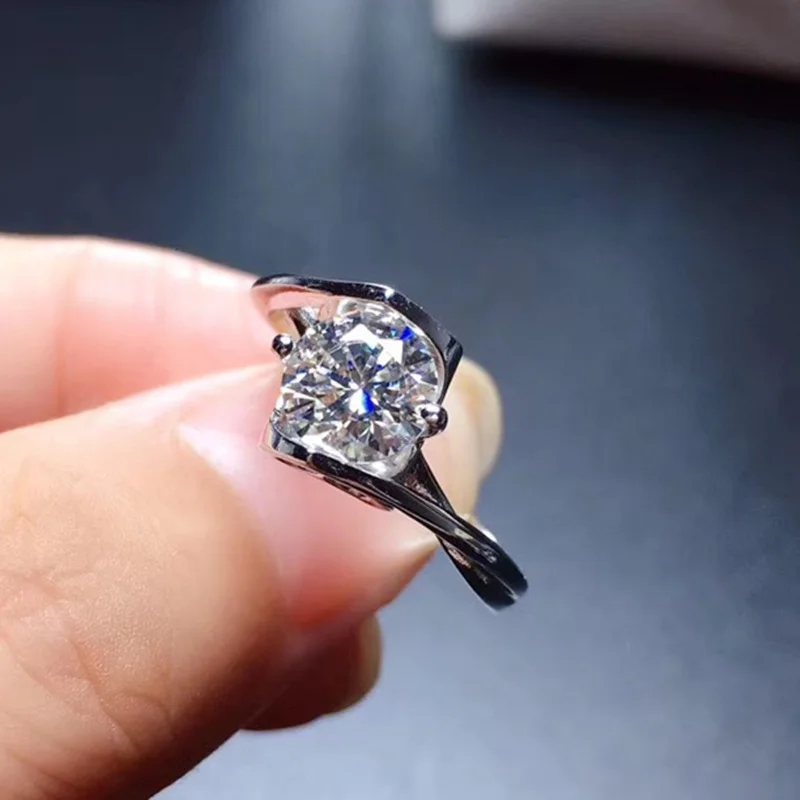 Женское серебряное кольцо с муассанитом сердцем 1 карат 6 5 мм из серебра 925 пробы |