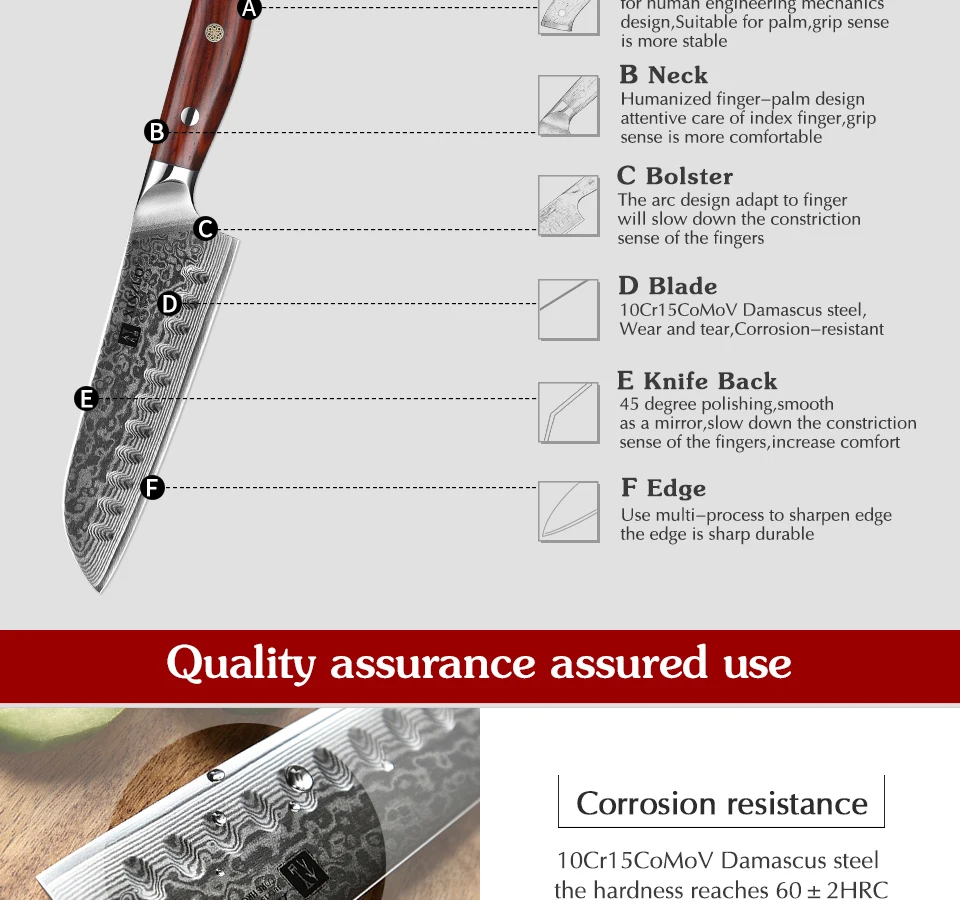 XINZUO 5 ''дюймовый нож Santoku 67 слоев Китай Дамасская сталь кухонные ножи Высокое качество барбекю нож с розовой деревянной ручкой