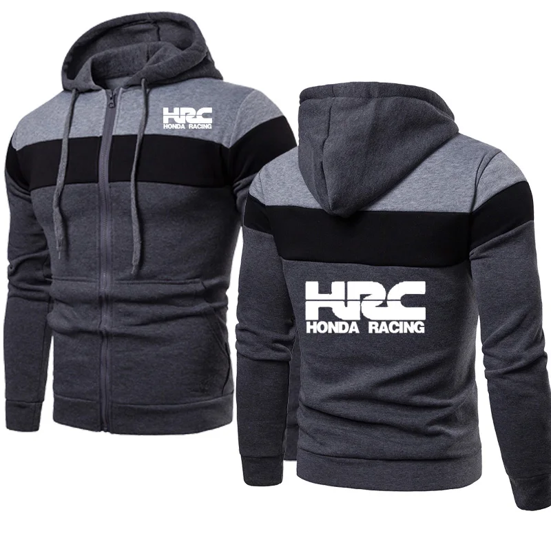 

Fashion Spring Autumn Men's HoodieHRC Car Logo Print high quality cotton Splicing Collocation Men's Zip Jacket clothing