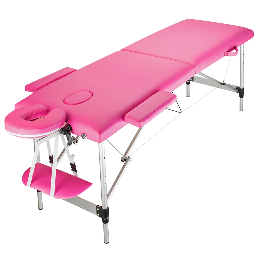 

Massage Table Bed 2 Sections Folding Portable Aluminum Foot Facial SPA Professional Beauty Equipment 60CM Wide[US-Stock]