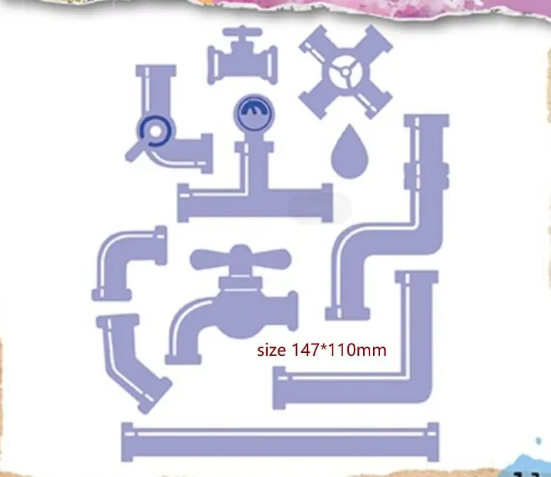 

Water pipe Metal Cutting Dies DIY Molds Scrapbooking Paper Making Cuts Crafts Template Handmade Decoration
