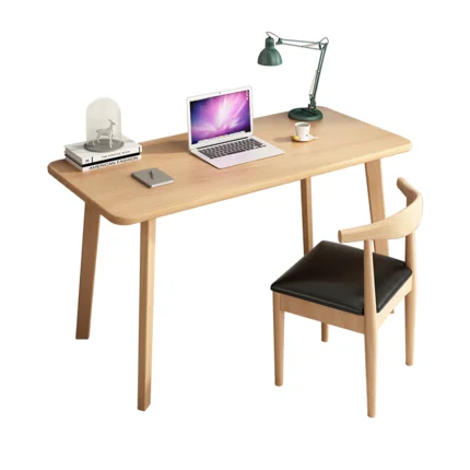 

Nordic solid wood computer desk home desk student writing desk modern minimalist style study desk desk table and chair