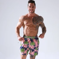 mens beach shorts swimwear coconut tree printing waterproof with mesh lining board shorts workout volley shorts roupa masculina