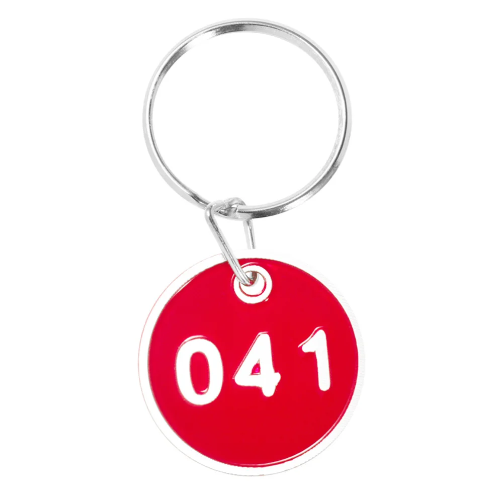 

50 Pcs Number Pendant Tags Practical Metal Numbers Plates Luggage ID Tags Key Ring Labels for Office Hotel Red (Number 1-50)