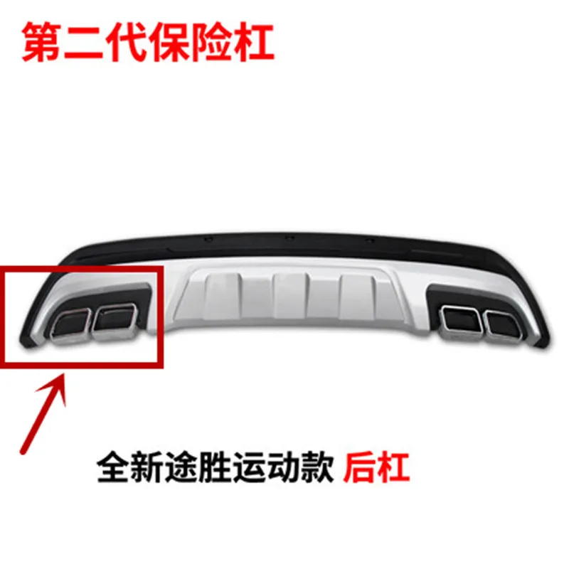 Для Hyundai Tucson 2015 2018 задний бампер Декоративные выхлопные автомобильные Стайлинг