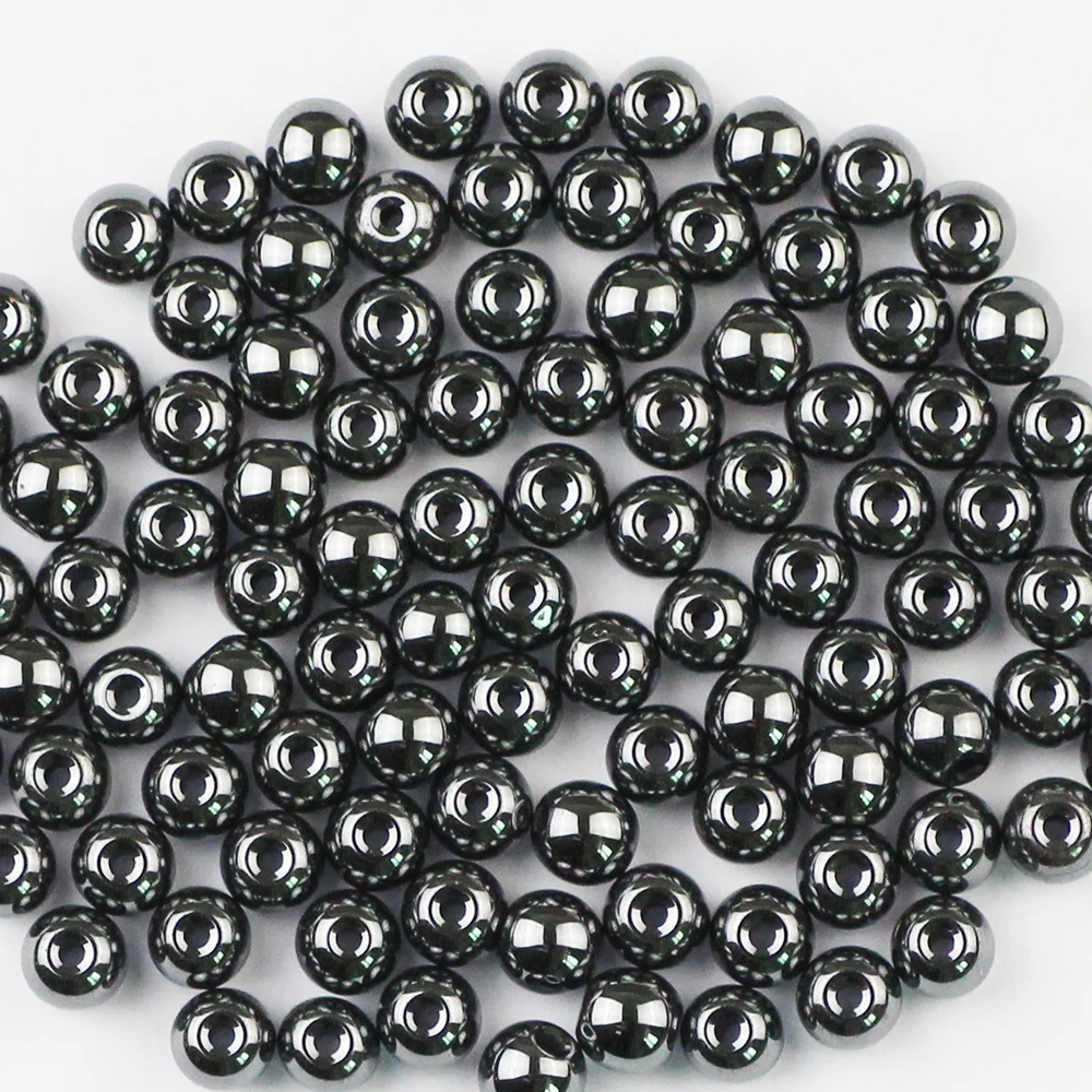 Бусины YHBZRET из черного гематита круглые бусины натурального камня 3/4/6/8/10 мм для