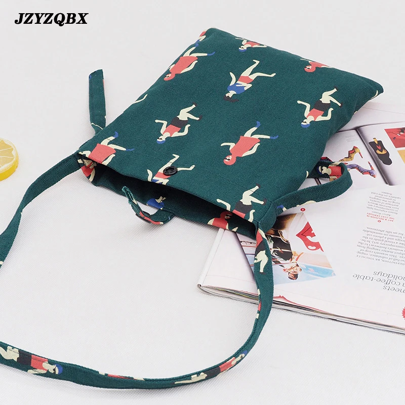 Оригинальная хлопковая холщовая женская сумка ручной работы мессенджер для