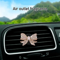 creative bowknot car fragrance clip bling rhinestone bow knot air outlet aromatherapy clip auto vent perfume air freshener