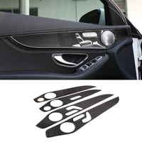 soft carbon fiber for mercedes benz c class w205 glc class 2014 2020 interior door decoration panel cover trim car accessories