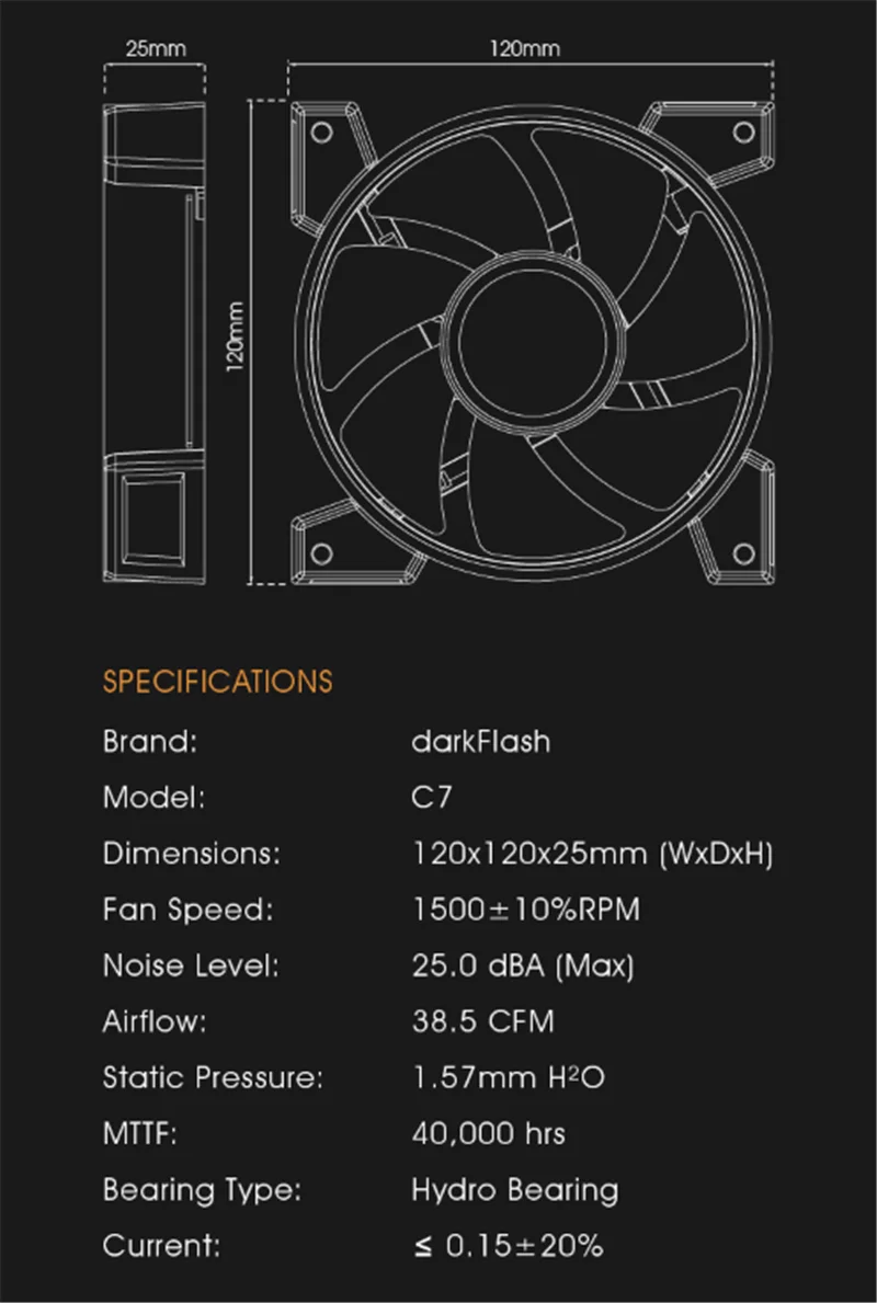 Чехол darkFlash C7 для ПК вентилятор 120 мм Aura Sync 5 В 3Pin RGB светодиодный с дистанционной