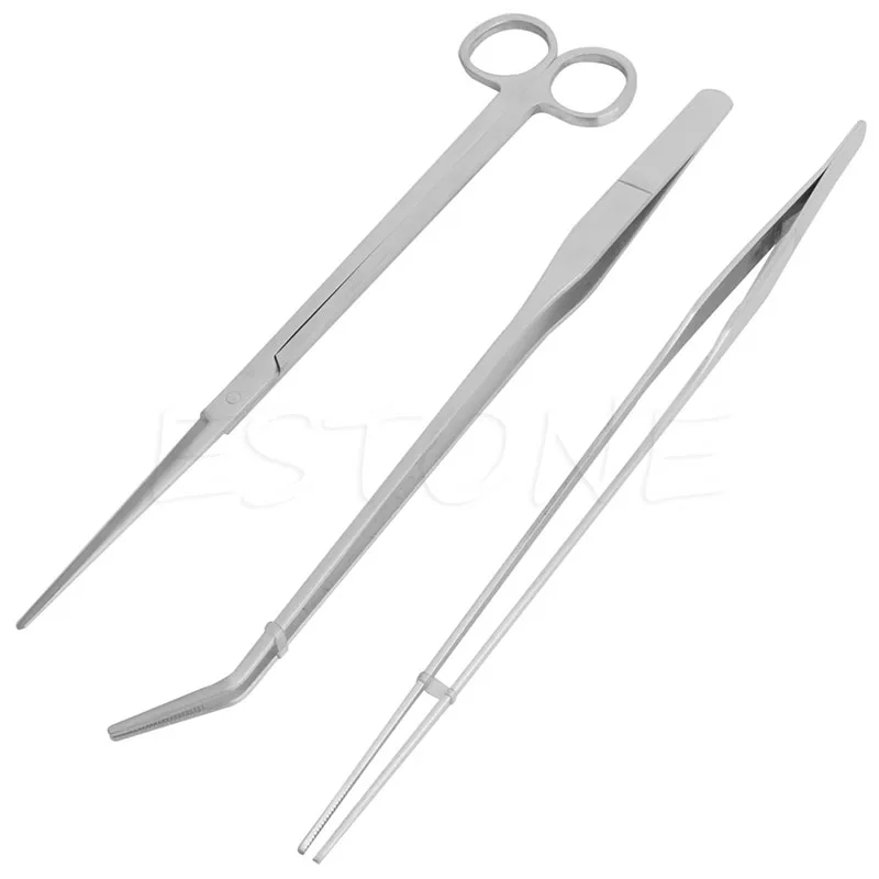

3Pcs Aquarium Live Plants Long Handle Tweezers Scissors Maintenance Tool Set