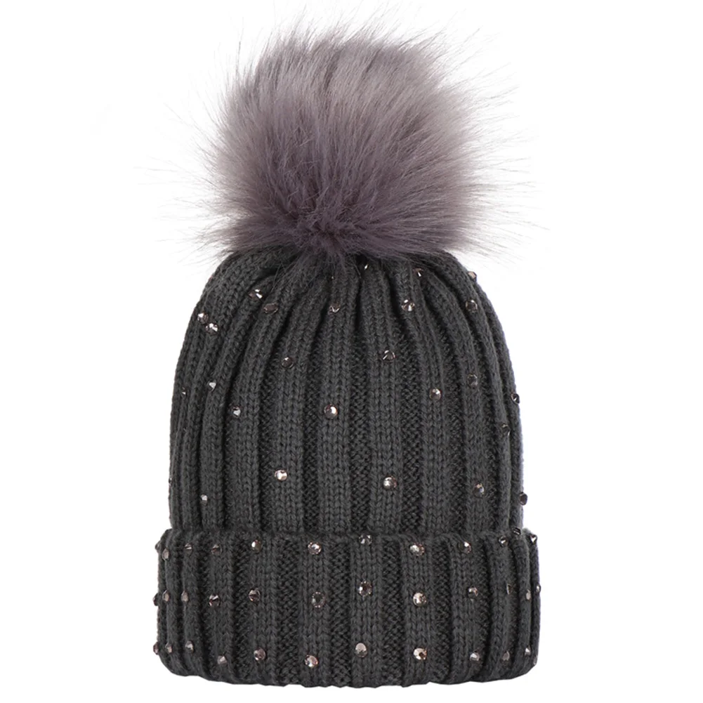 2019 Новинка Бесплатная доставка помпон Стразы Декор зима дети мальчик девочка