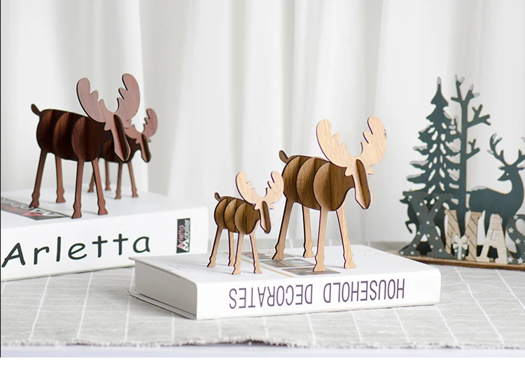 Рождественский Декор новинка сделай сам деревянные украшения в виде лося