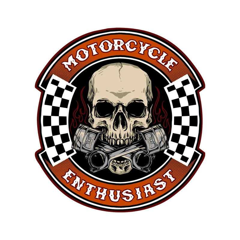 Skull biker Skull piston badge ENTHUSIAST lovers car motorcycle stickers decal #711
