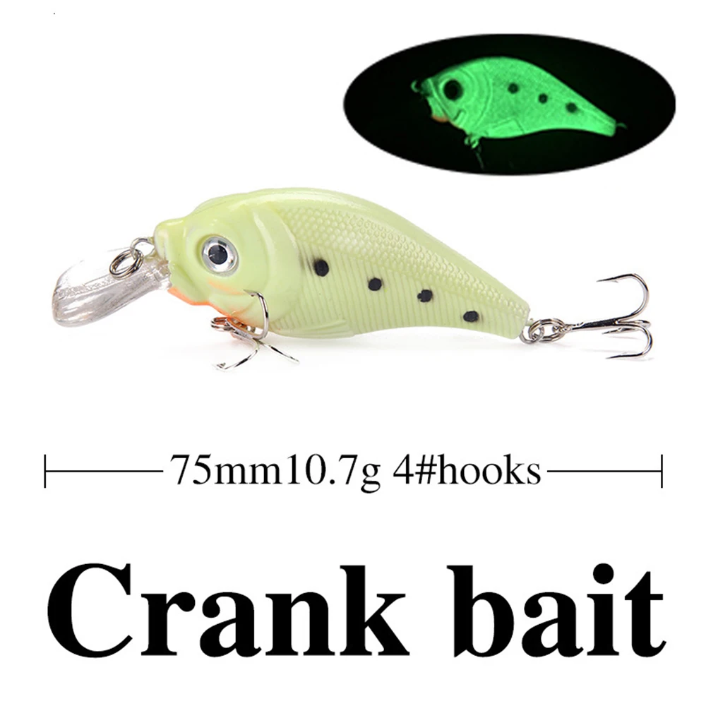 

Luminous Fishing Lure Set 5 Crank bait Whole Body Noctilucent Bait Luminous Crankbait Pencil Vib Fishing Bait Fishing Lure Set