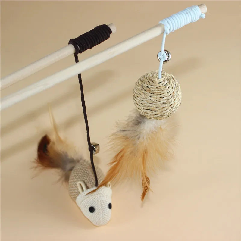 Экологически чистая игрушка для домашних животных кошка перо тизер палка | Дом и