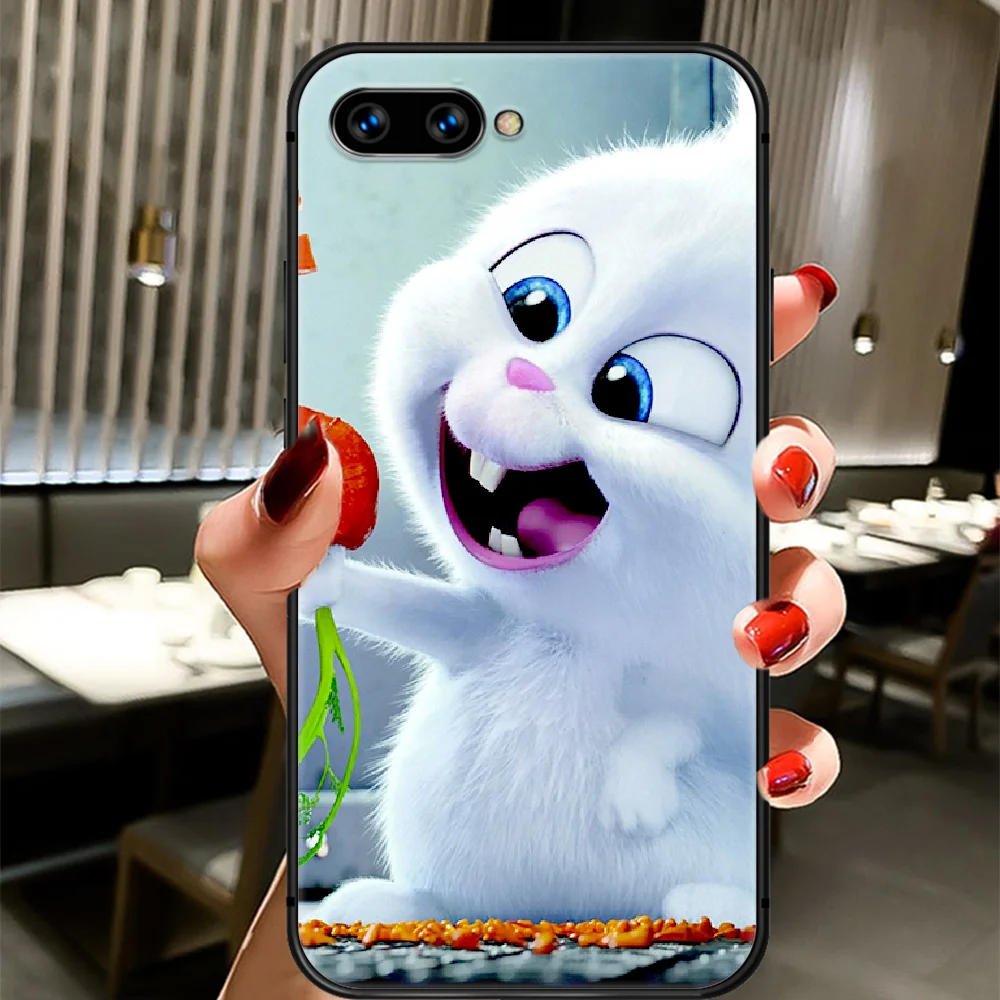 

Cute Secret of Pet White Rabbit Phone Case Cover Hull For HUAWEI Honor 8 8c 8a 8x 9 9a 9x V10 MATE 10 20 I Lite Pro black