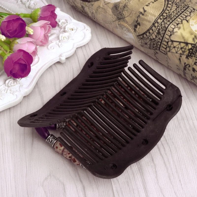 Легкие волшебные деревянные бусины двойной гребень для волос зажим Эластичный