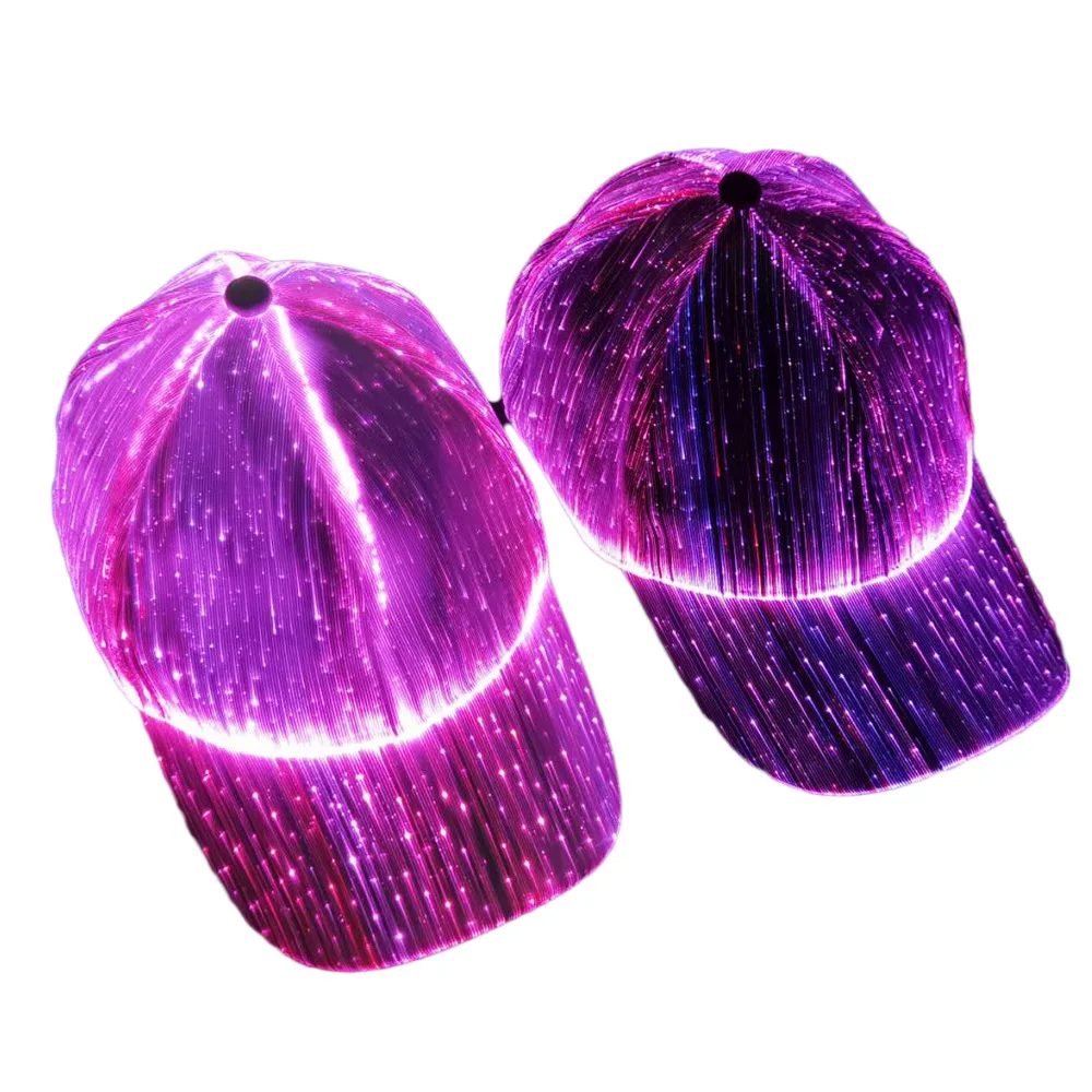 2021 New LED light cap fibre-optical adjustable hip-hop dancing baseball cap cosplay party outdoor female male woman men hat