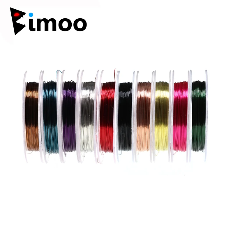 

Bimoo 0.3mm Thin Fine Fly Tying Copper Wire Round Metal Thread for Larve Nymph Midge Scud Streamer Copper John Flies Insect Bait