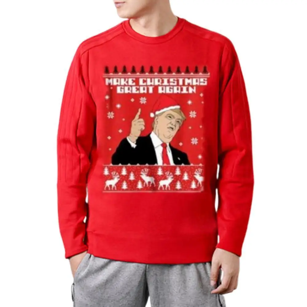 Женская Мужская Унисекс Толстовка Рождественский Дональд Трамп Уродливый
